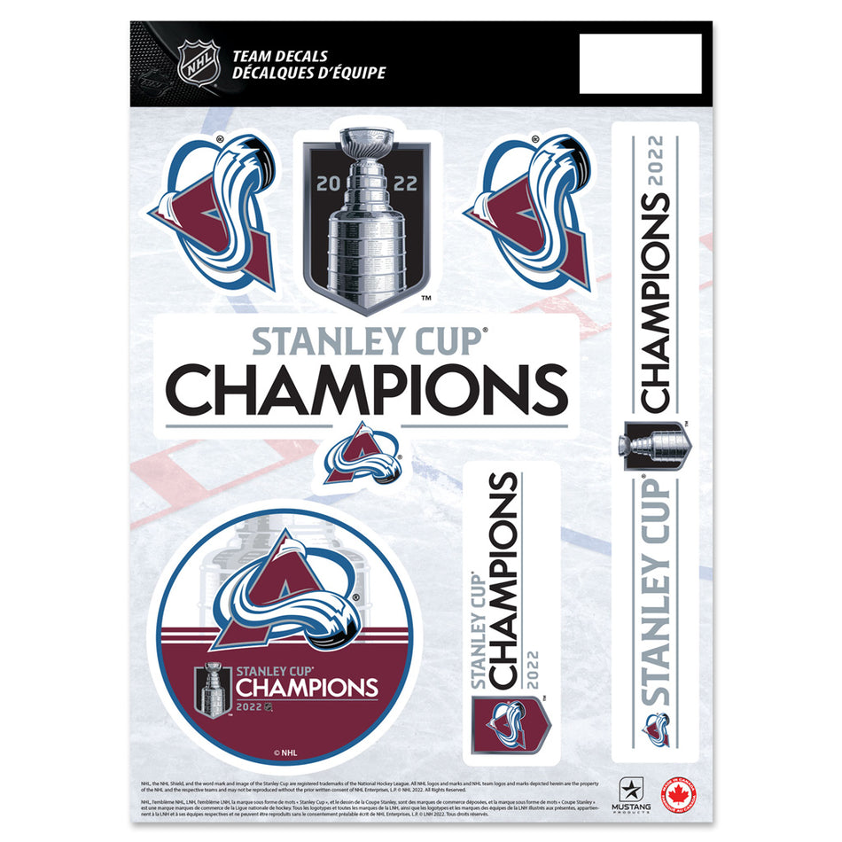Colorado Avalanche 2022 Stanley Cup Champs - 8x11 Decal Sheet