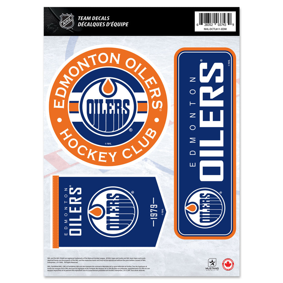 Edmonton Oilers Wall Decal | 3 Piece Fan Set 8" x 11"