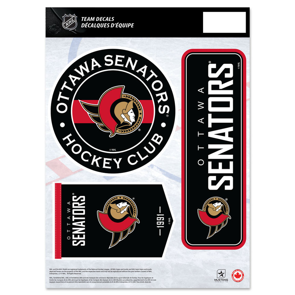 Ottawa Senators Fan Decal Set - 8" x 11"