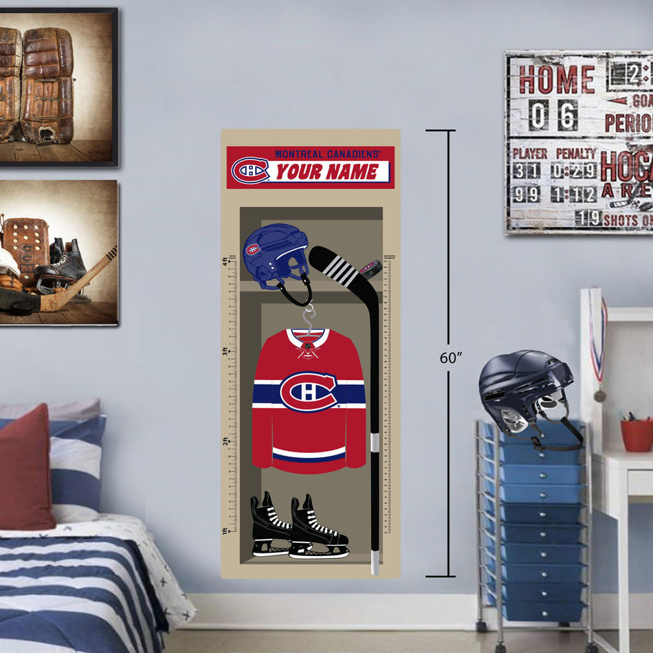 Montreal Canadiens Repositional Locker Growth Chart - Personalized