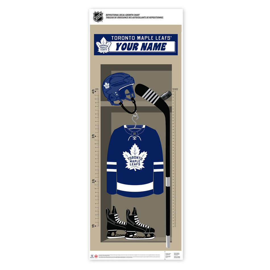 Toronto Maple Leafs Decal-Repositionable Personalized Growth Chart 24"x60"