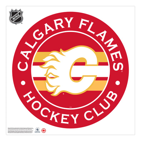 Calgary Flames 36x36 Team Stripe Logo Repositional Wall Decal - Sports Decor
