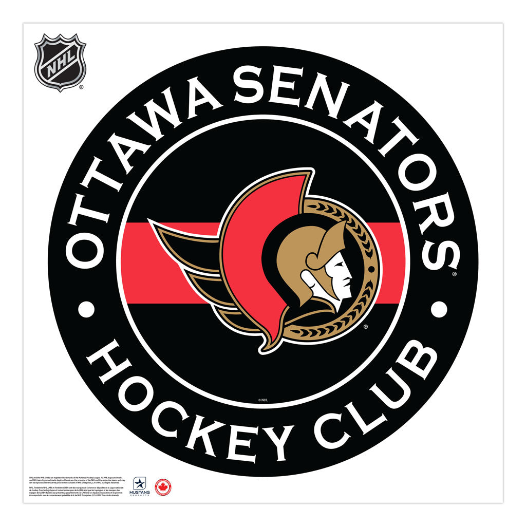 Ottawa Senators 36x36 Team Stripe Logo Repositional Wall Decal - Sports Decor