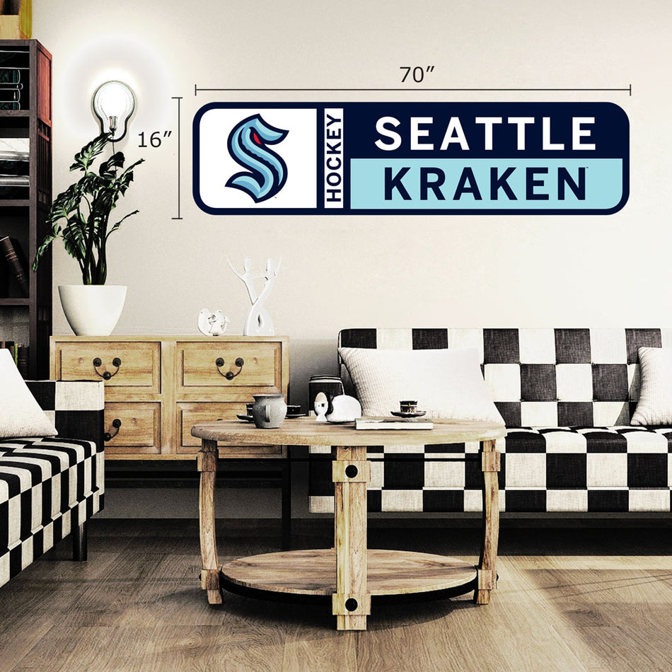 Seattle Kraken 72" Repostional Viynl - Design 56