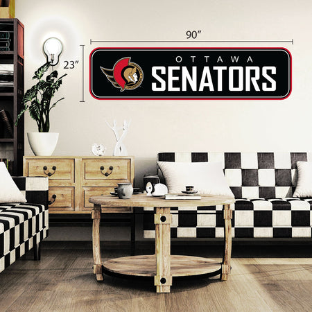 Ottawa Senators - 90x23 Team Repositional Wall Decal - Long Design - Sports Decor