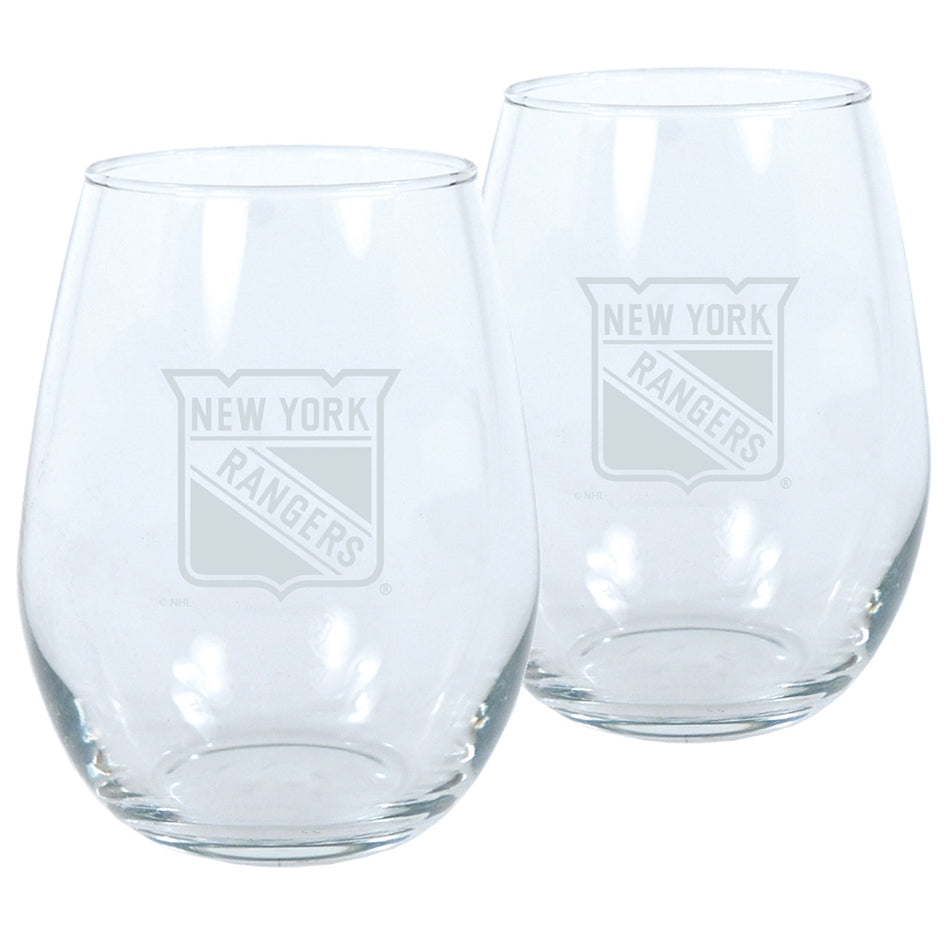 New York Rangers 2pk Wine Glass Set