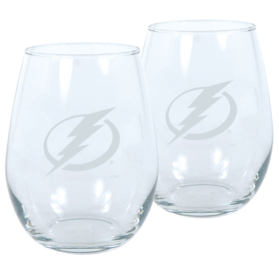 Tampa Bay Lightning Wine Glasses - 2 Pack Set