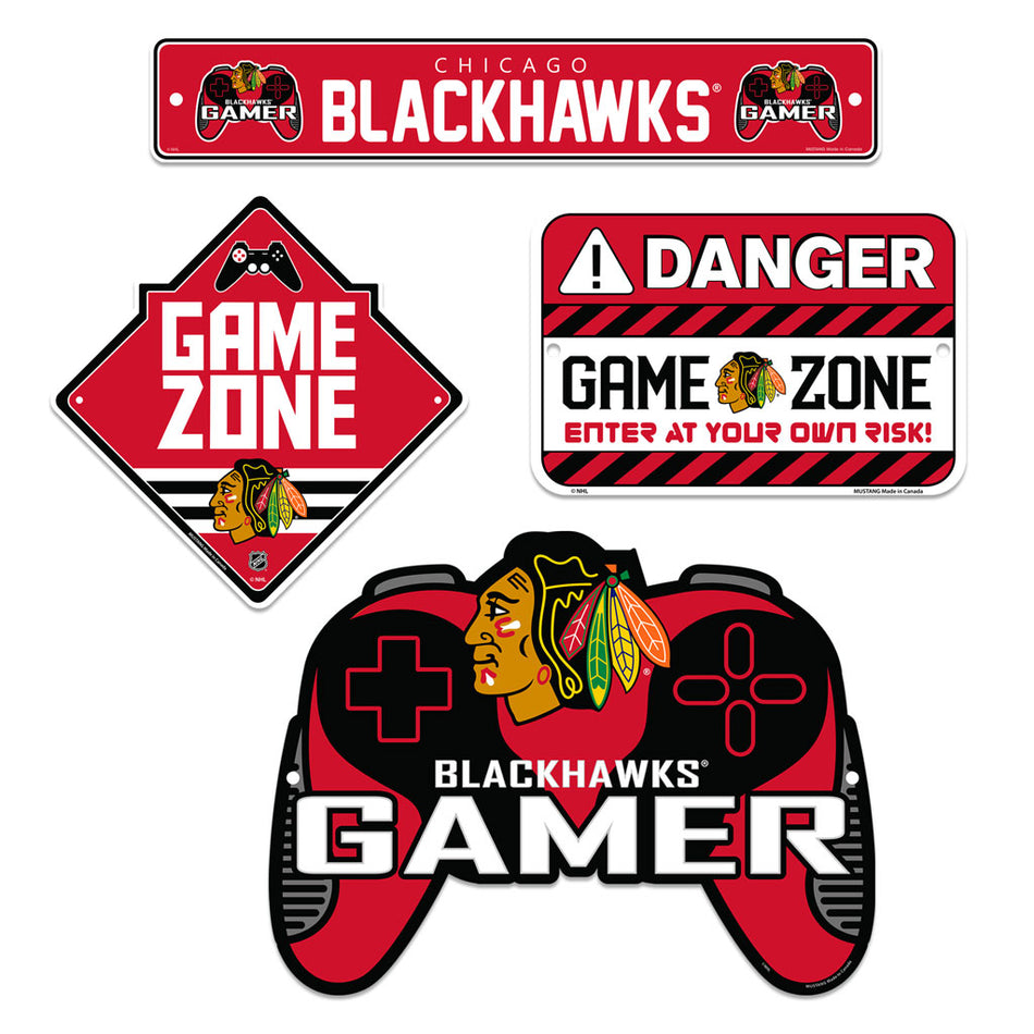 Chicago Blackhawks Gaming Sign Set - 4 Piece