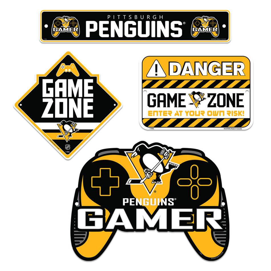 Pittsburgh Penguins Gaming Sign Set - 4 Piece