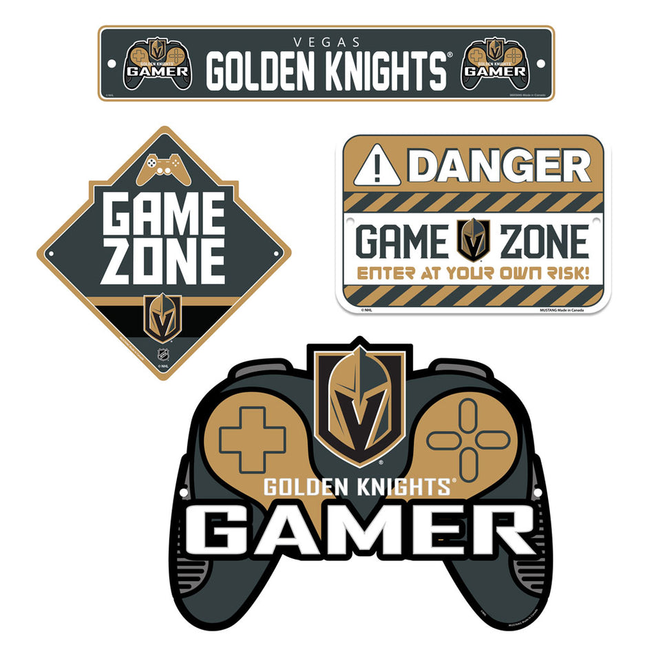 Vegas Golden Knights Gaming Sign Set - 4 Piece