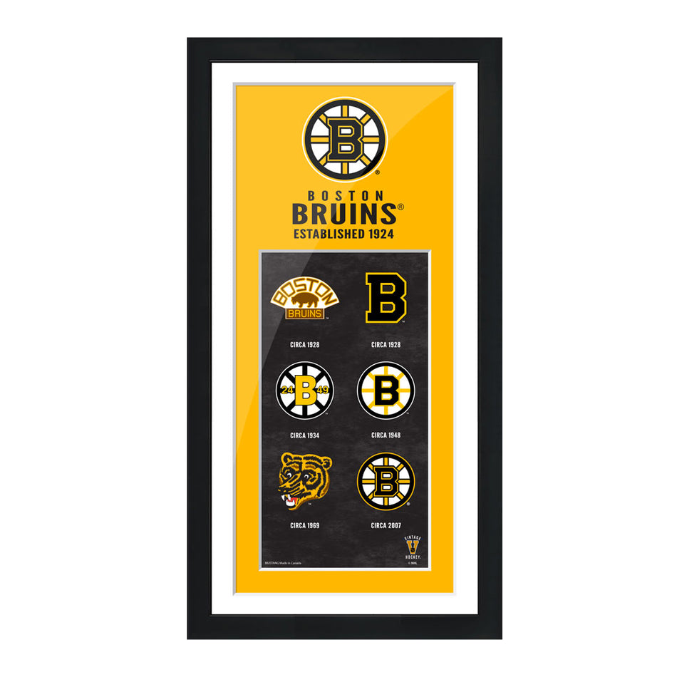 Boston Bruins Frame - 6" x 12" Logos to History