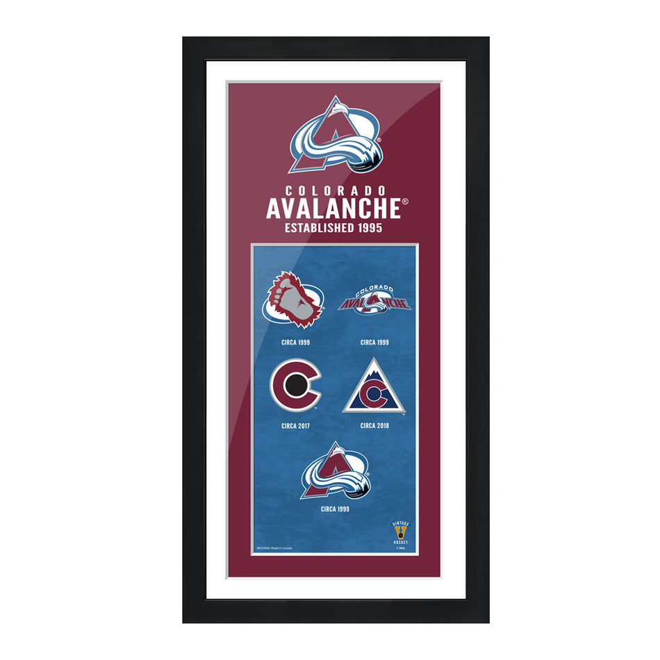 Colorado Avalanche Frame - 6" x 12" Logos to History