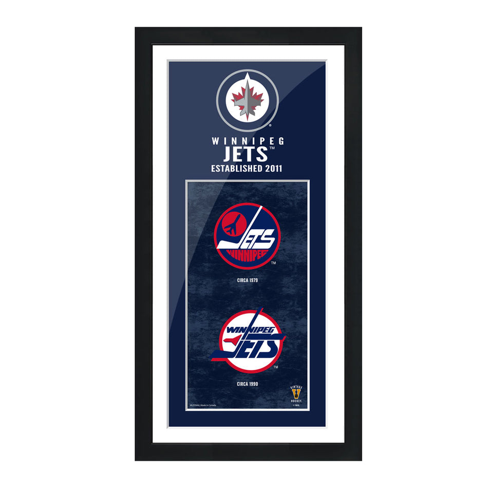 Winnipeg Jets Frame - 6" x 12" Logos to History
