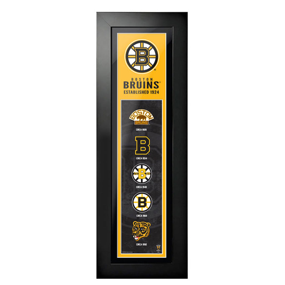 Boston Bruins 6"x22"  Logos to History Framed Art