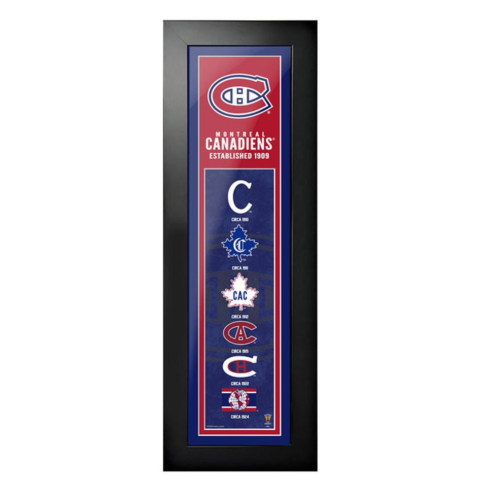 Montreal Canadiens 6"x22"  Logos to History Framed Art
