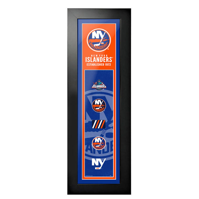New York Islanders 6"x22"  Logos to History Framed Art
