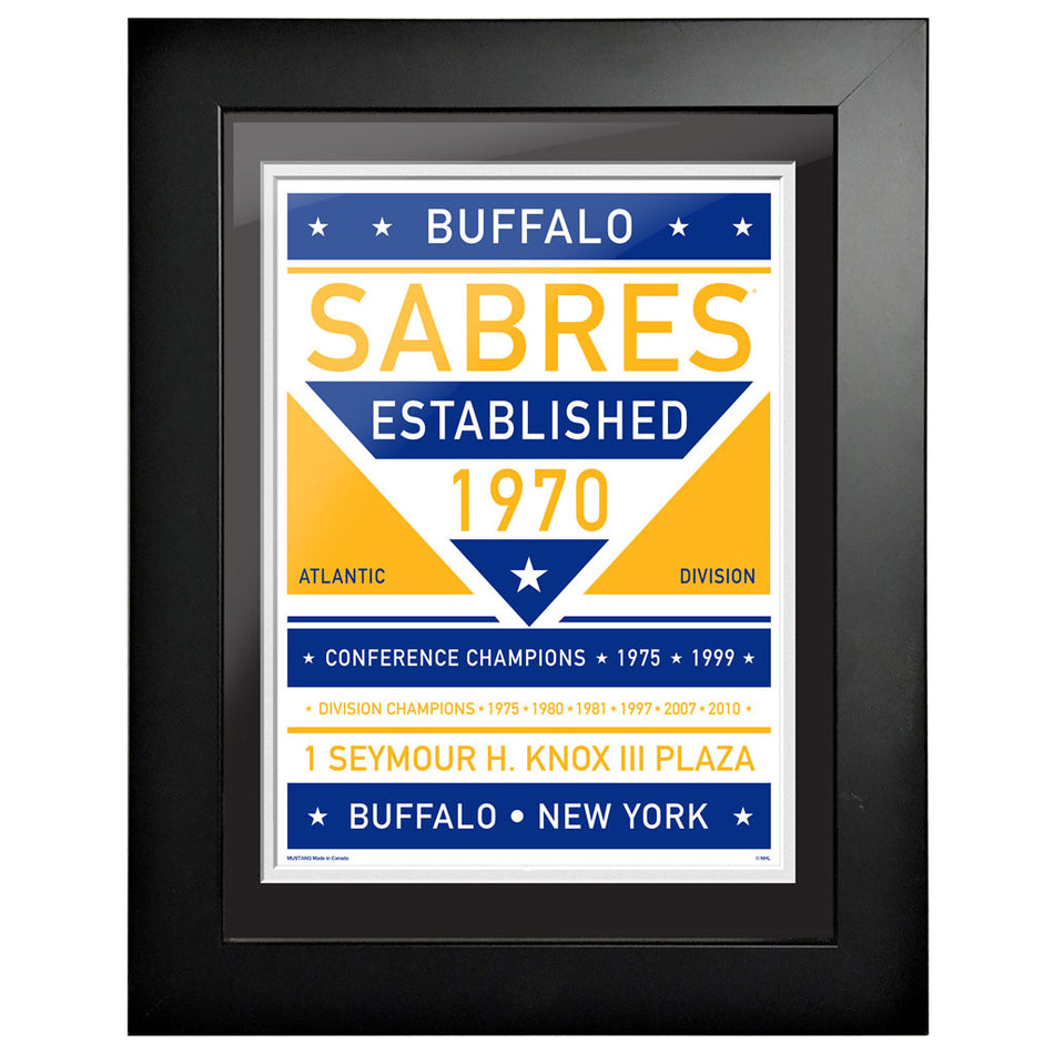 Buffalo Sabres 12 x 16 Dual Tone Framed Sign