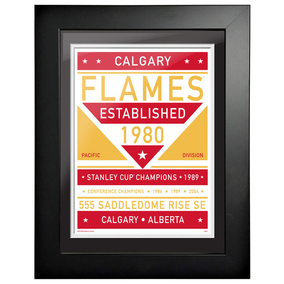 Calgary Flames 12x16 Dual Tone Framed Artwork