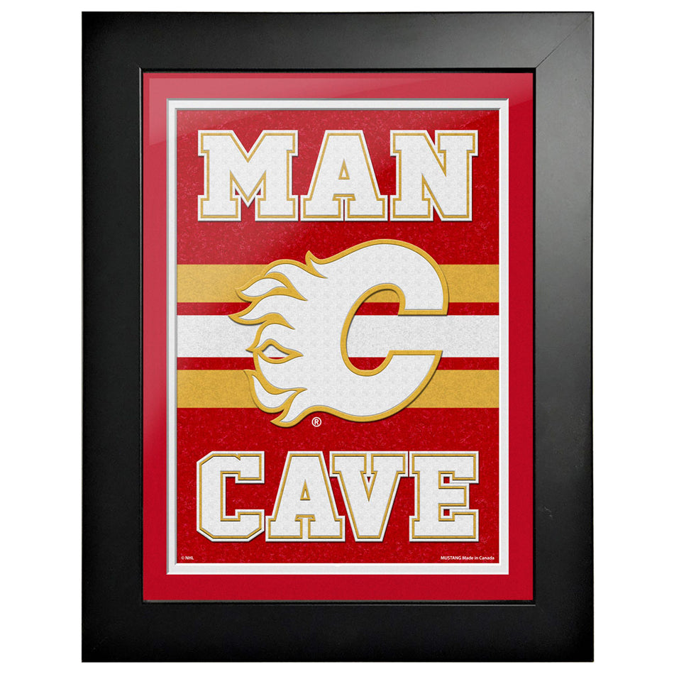 Calgary Flames 12x16 Man Cave Framed Artwork