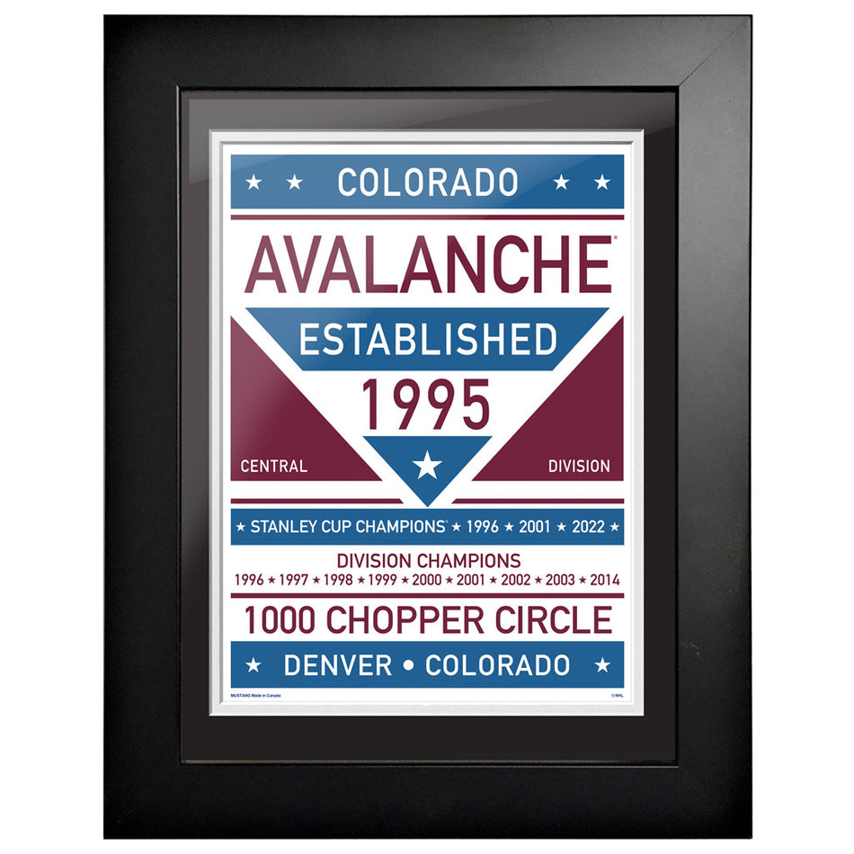 Colorado Avalanche 12x16 Dual Tone Framed Sign