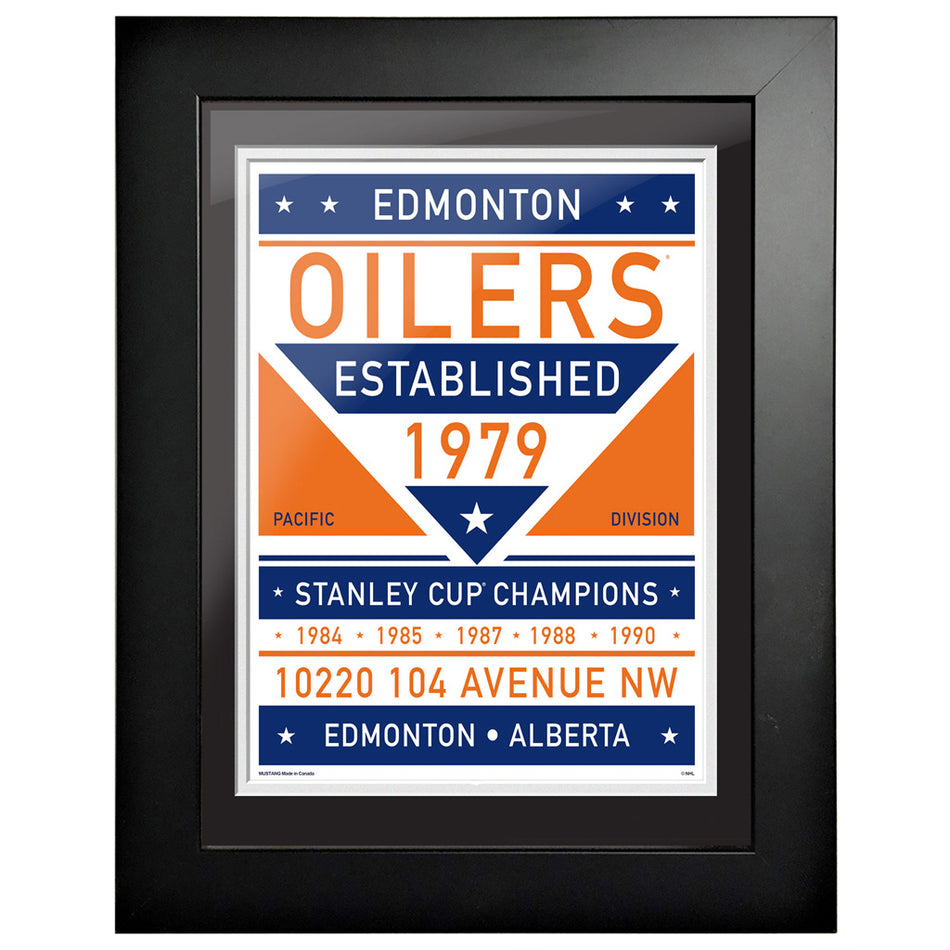 Edmonton Oilers Wall Art | Dual Tone Frame 12" x 16"