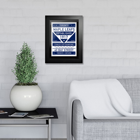 Toronto Maple Leafs Art-Dual-Tone Frame 12"x16" in living room