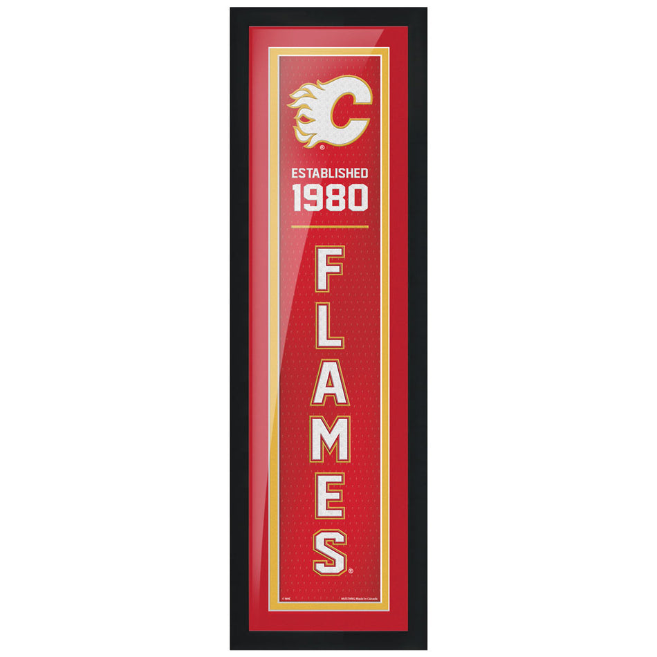 Calgary Flames 6x22 Established Framed Sign