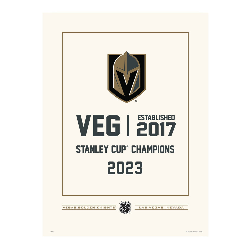 Vegas Golden Knights Stanley Cup Champions Print - 12" x 16" Dynasty Design