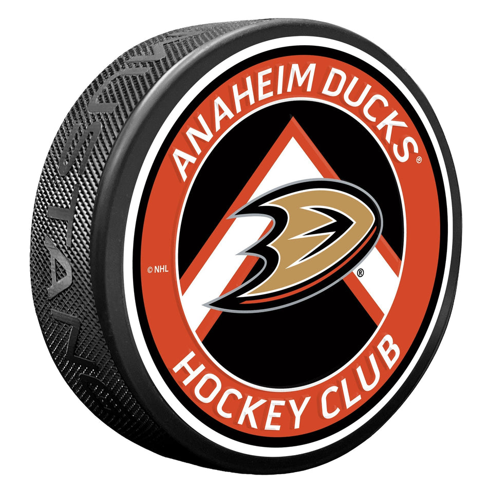 Anaheim Ducks Puck - Chevron Banner