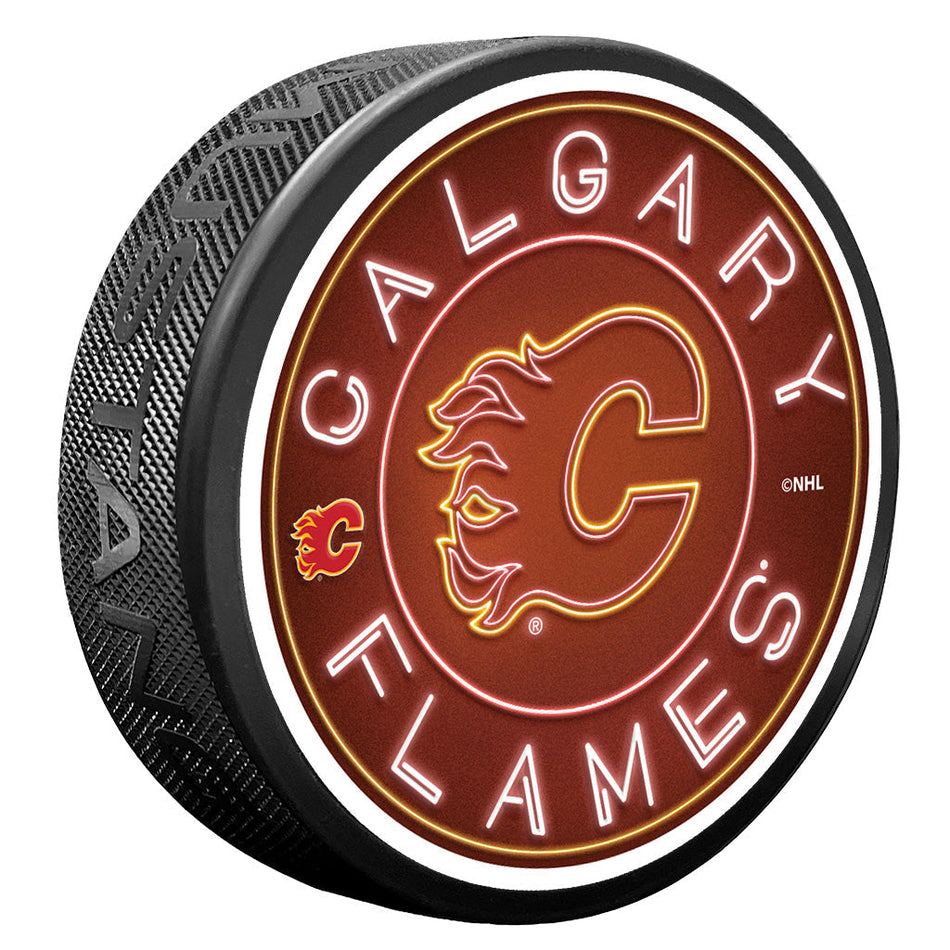 Calgary Flames Puck - Neon