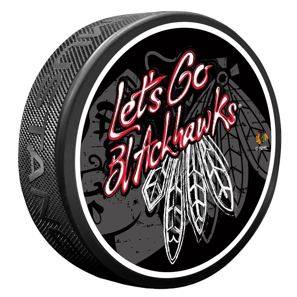 Chicago Blackhawks Puck - Let's Go