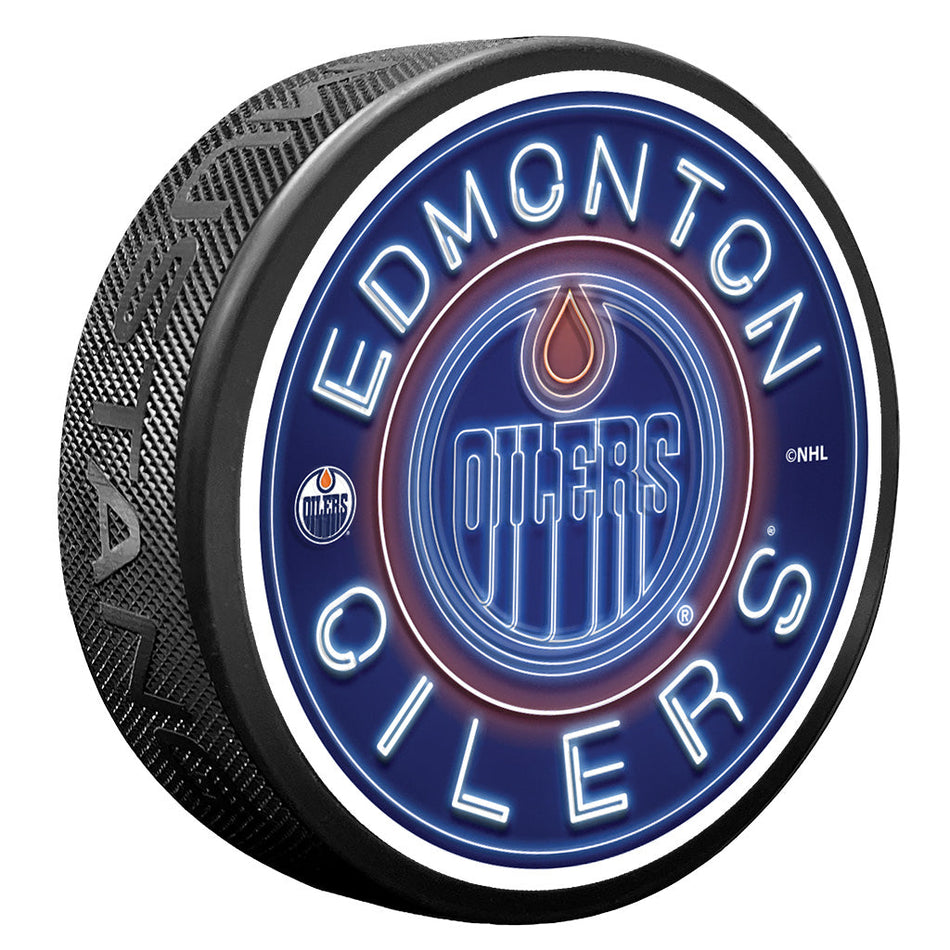Edmonton Oilers Puck | Neon
