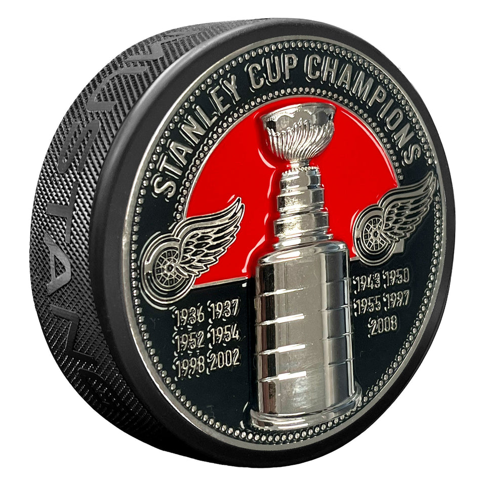 Detroit Red Wings Puck - Ultra 3D Stanley Cup Medallion