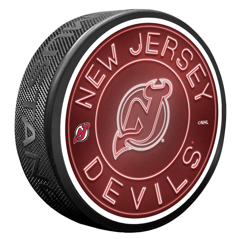New Jersey Devils Puck - Neon