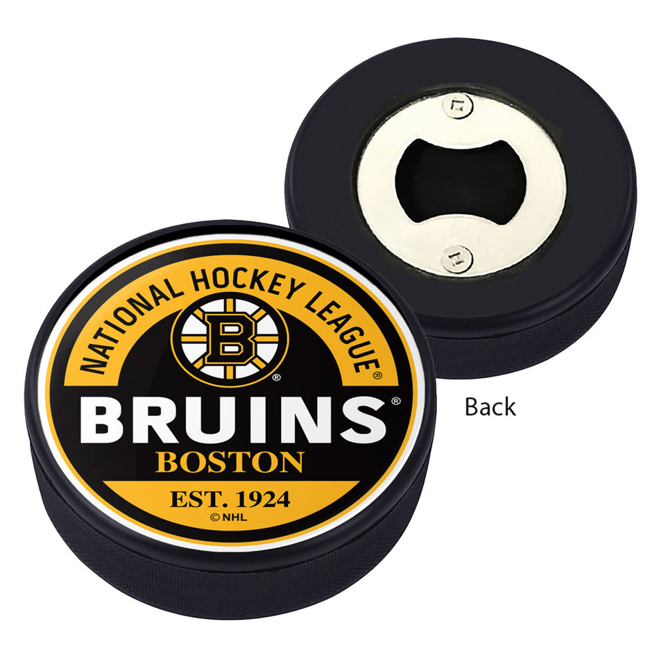 Boston Bruins Puck Bottle Opener