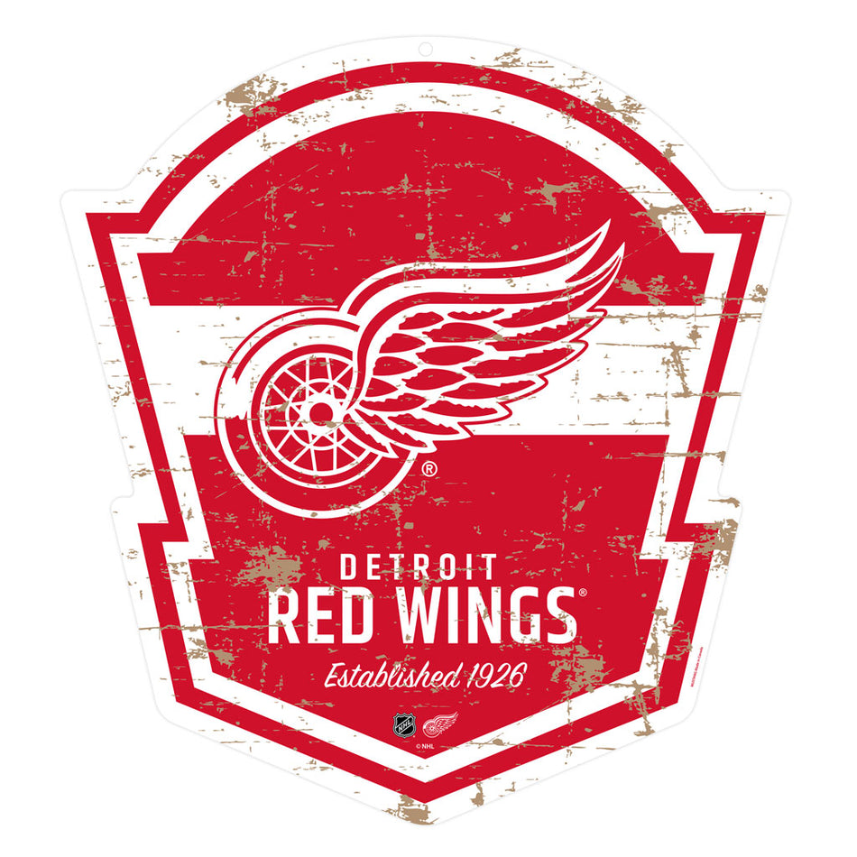 Detroit Red Wings 22" PVC Distressed Shield