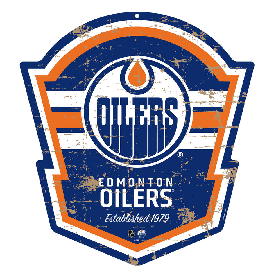 Edmonton Oilers Sign | Shield 20" x 22"