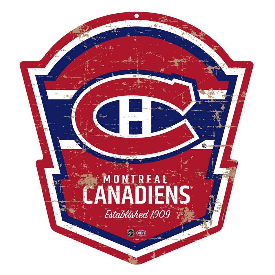 Montreal Canadiens 22" PVC Distressed Shield