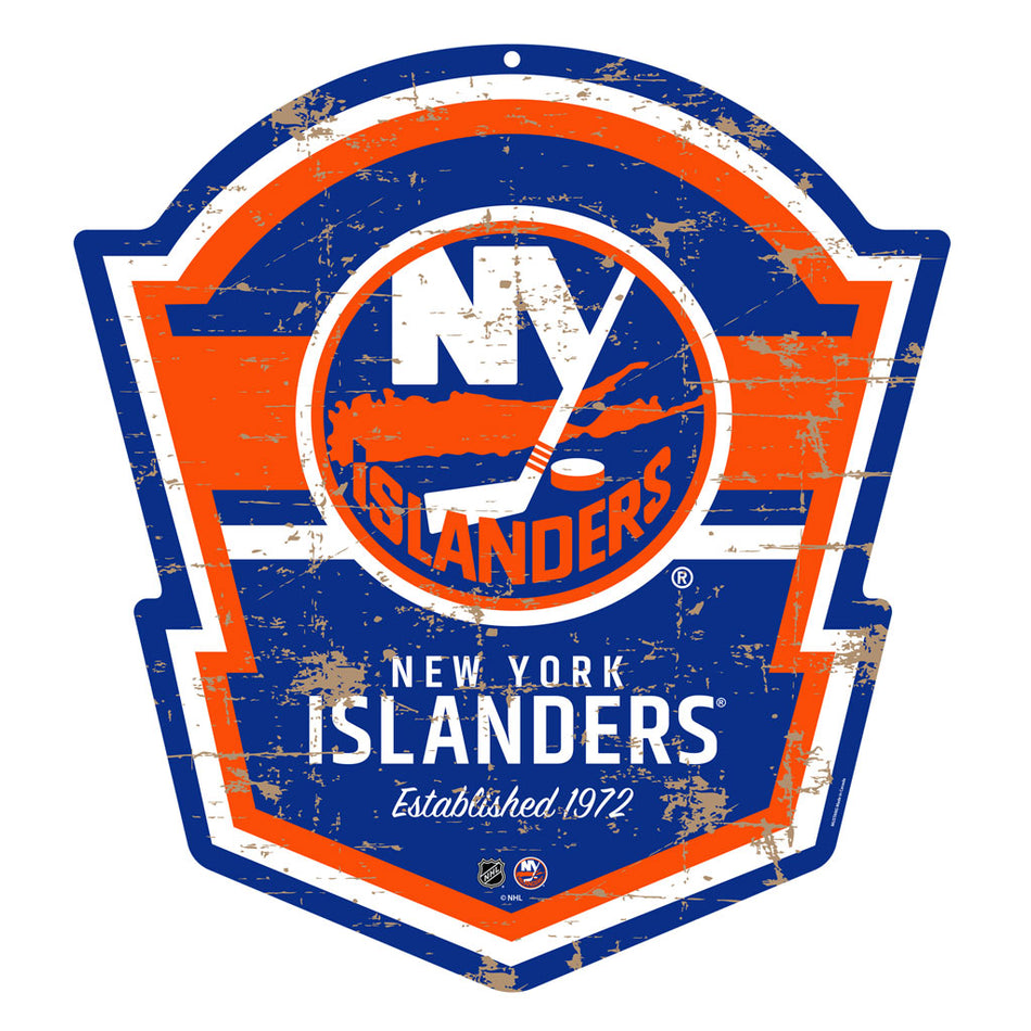 New York Islanders 22" PVC Distressed Shield