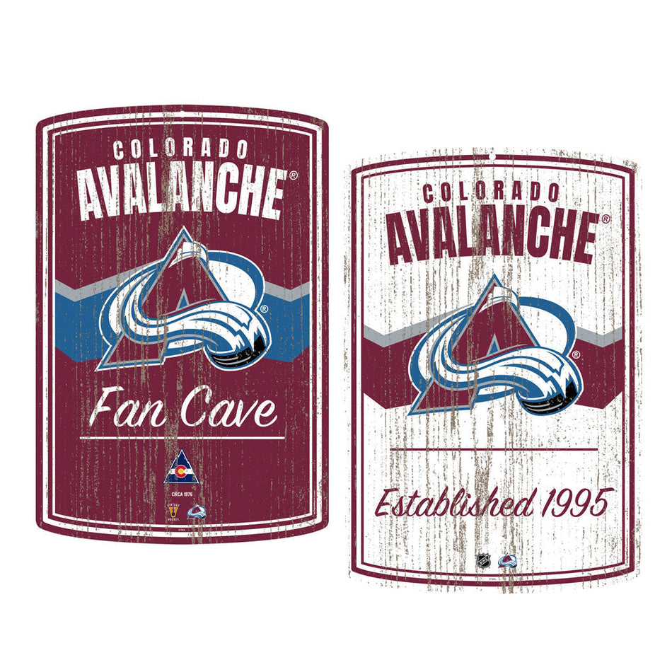 Colorado Avalanche Wall Sign - 16" x 23" 2 pack Established Faux Wood
