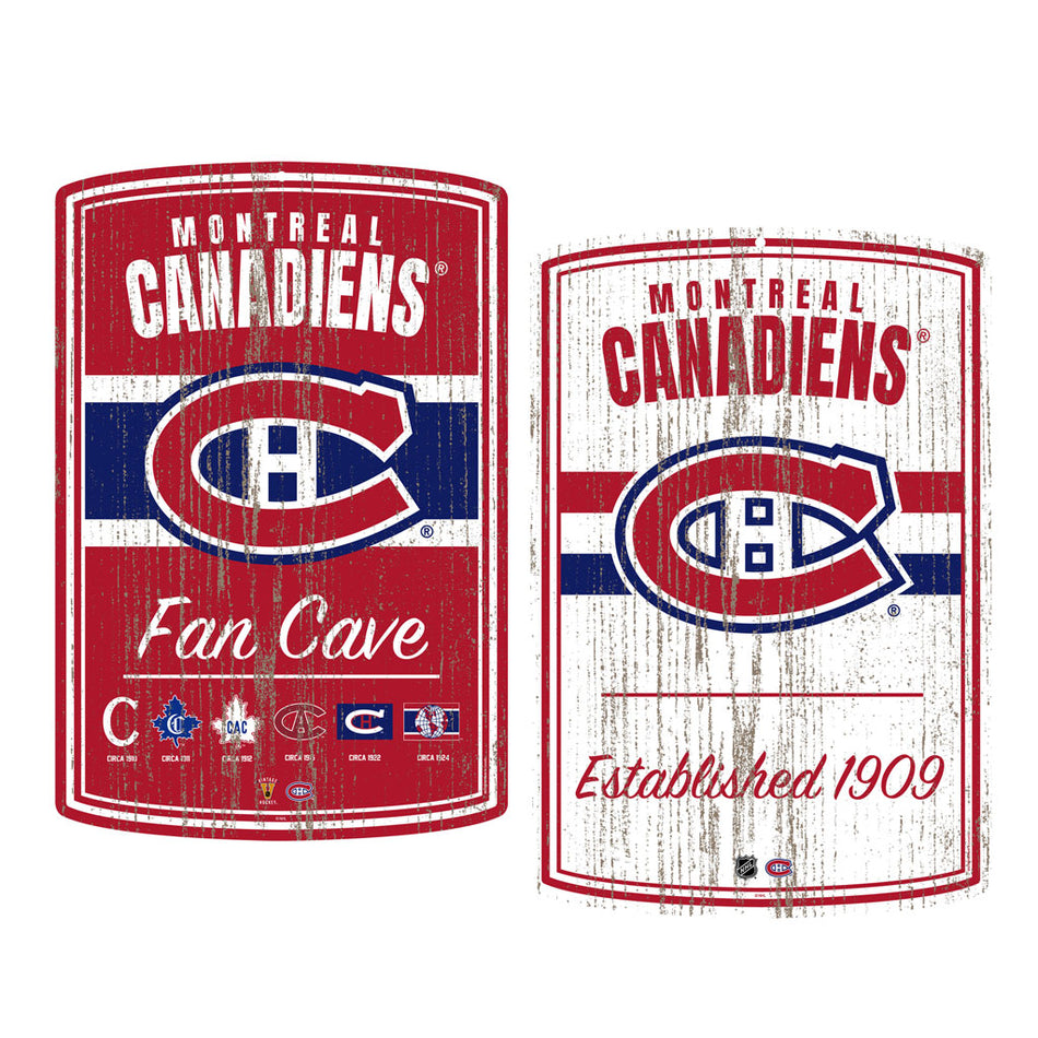 Montreal Canadiens 16x23 2 pack Established Faux Wood Wall Signs