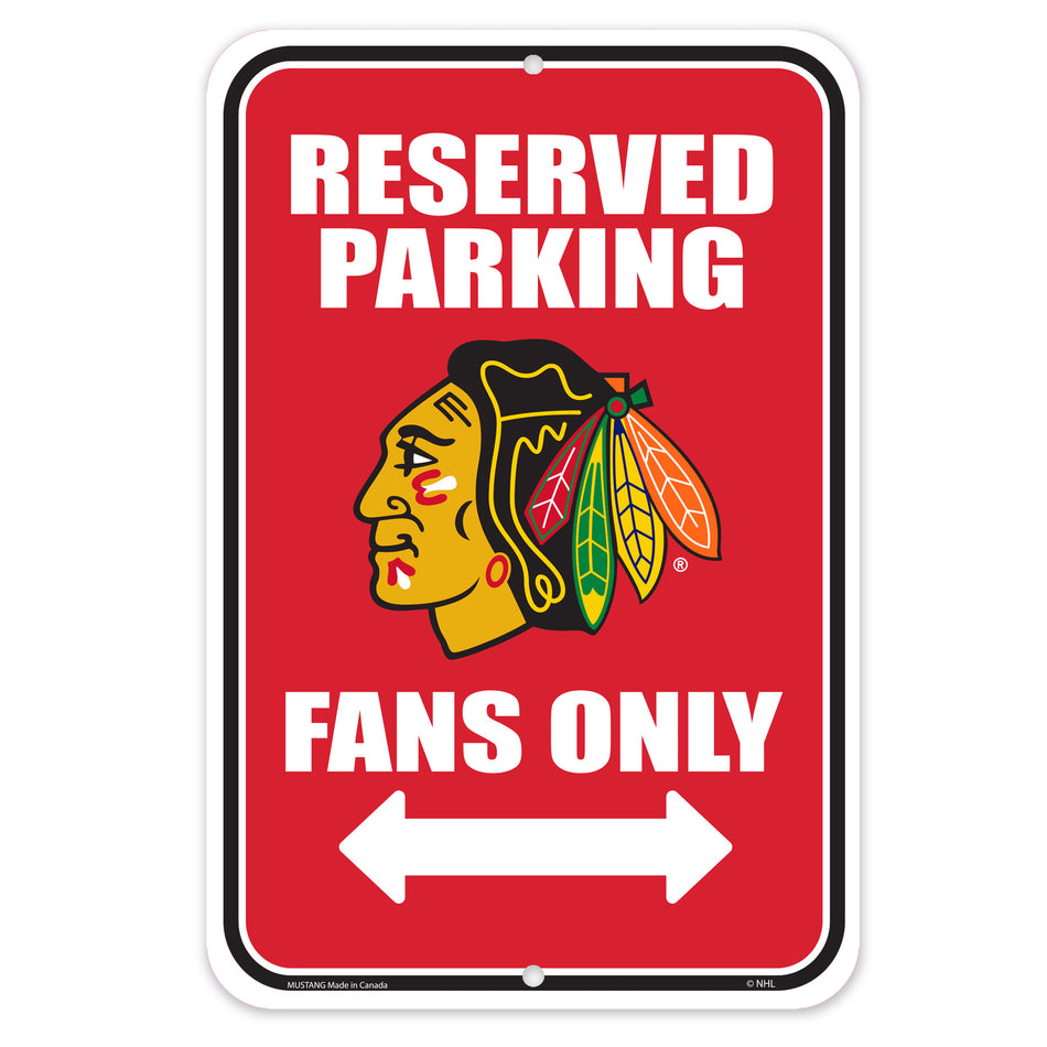 Chicago Blackhawks 10x15 Parking Sign