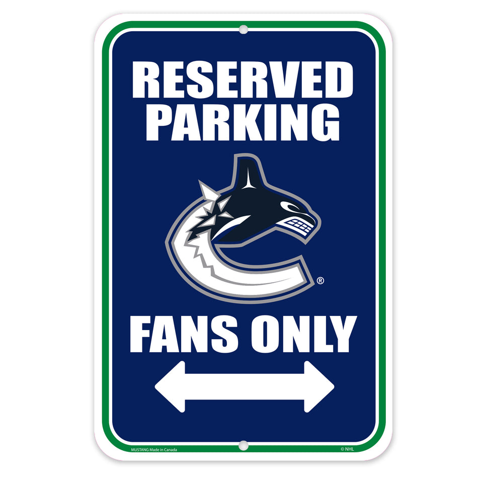 Vancouver Canucks 10x15 Parking Sign