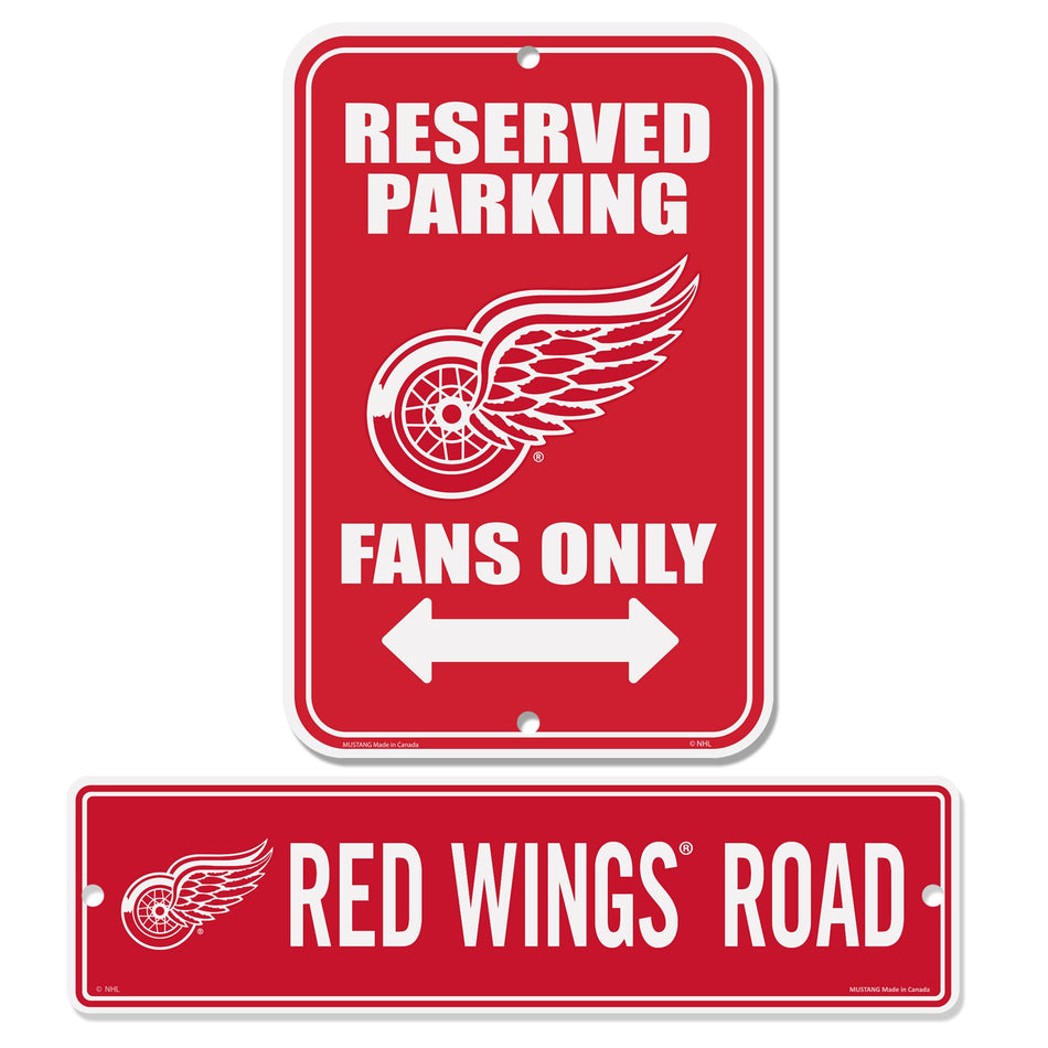 Detroit Red Wings Signs - 2 Pack Parking & Street Set
