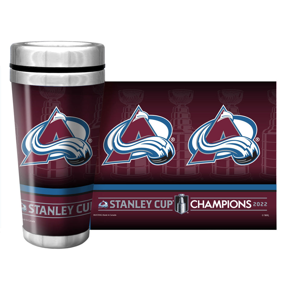 Colorado Avalanche 2022 Stanley Cup Champs - 16oz Travel Mug Full Wrap