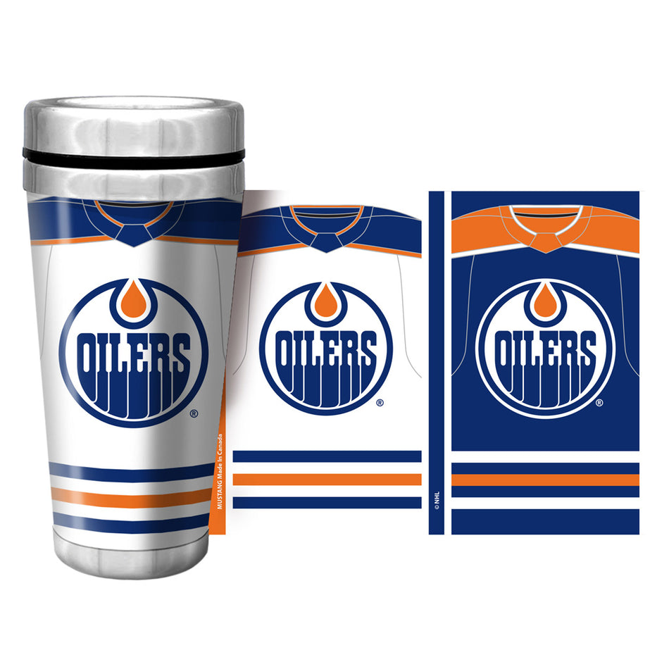 Edmonton Oilers Travel Mug | Full Wrap Jersey 16 oz