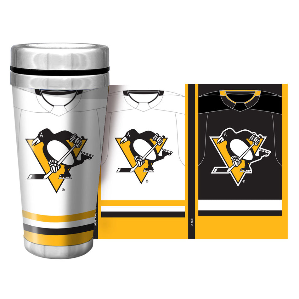 Pittsburgh Penguins Travel Mug - 16 oz. Full Wrap Jersey