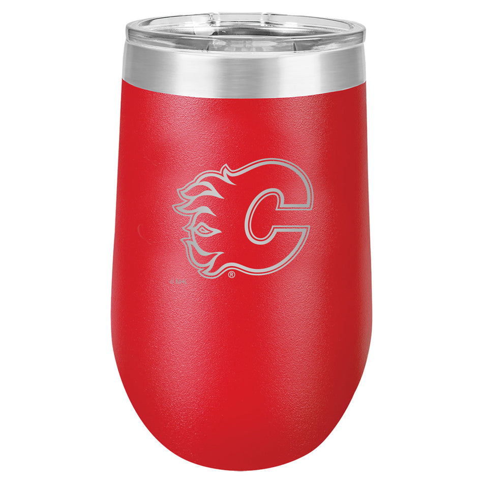 Calgary Flames Wine Glass - 16oz Red Polar Stemless