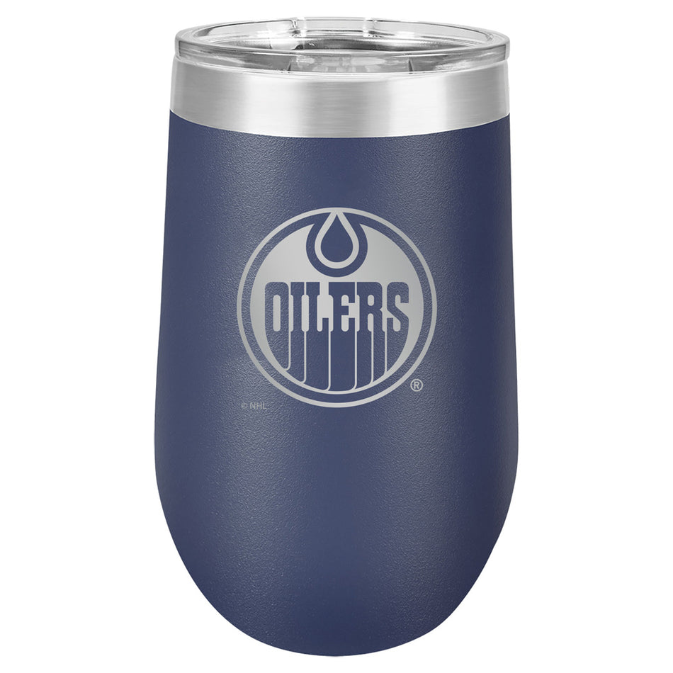 Edmonton Oilers Wine Glass | Navy Polar Stemless 16 oz