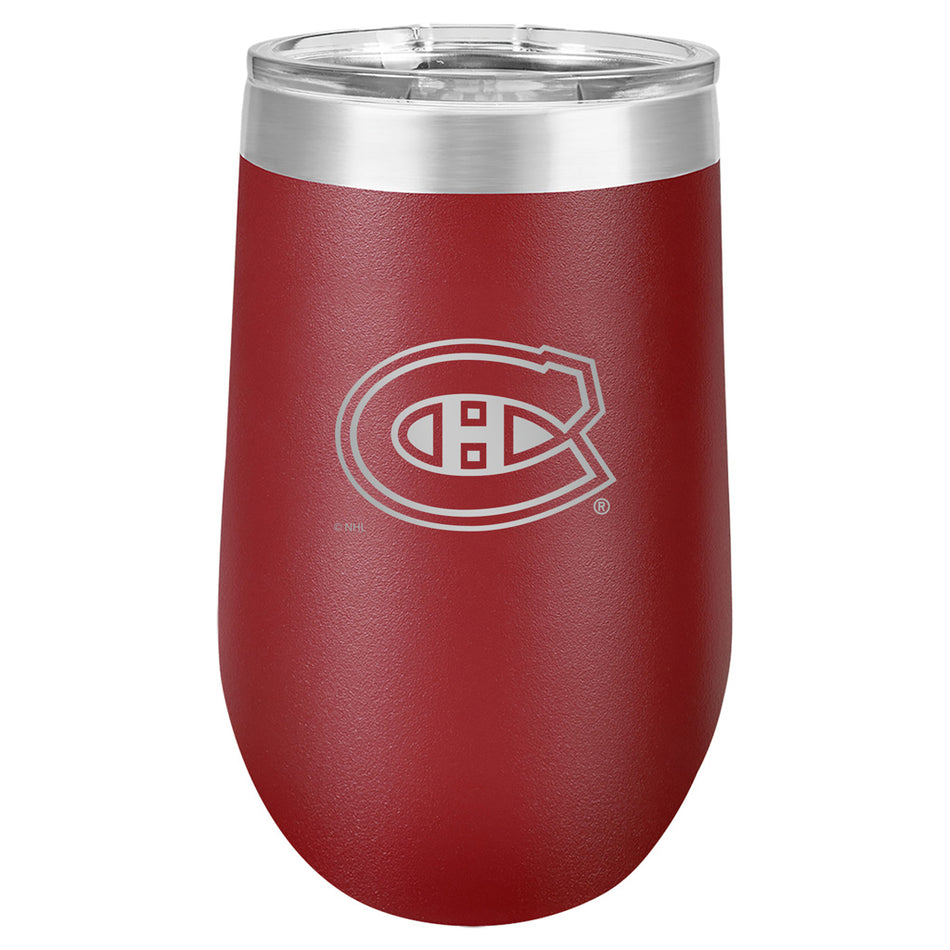 Montreal Canadiens Wine Glass - 16oz Red Polar Stemless